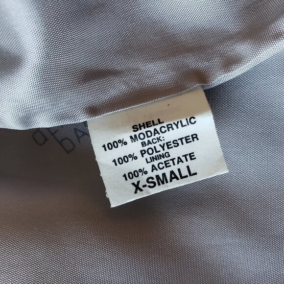 Oversized Fit -Dennis Basso Faux Fur Coat In Grey Full Zip Fully Lined – Size XS - Picture 5 of 8